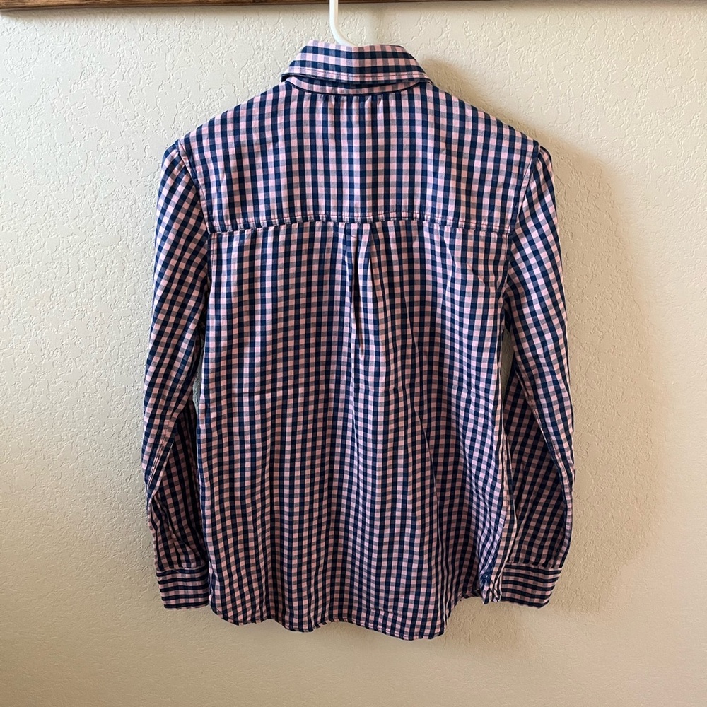 Prince & Fox Women’s Button-Up Shirt | Size S/P | Pink & Navy Gingham Plaid - Picture 5 of 8